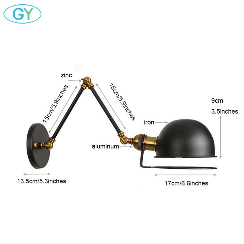 

1-Light Industrial Metal Wall Sconces Retro Rustic Loft Antique Wall Lamp Edison Vintage Deco White Black Brown Brass Lighting