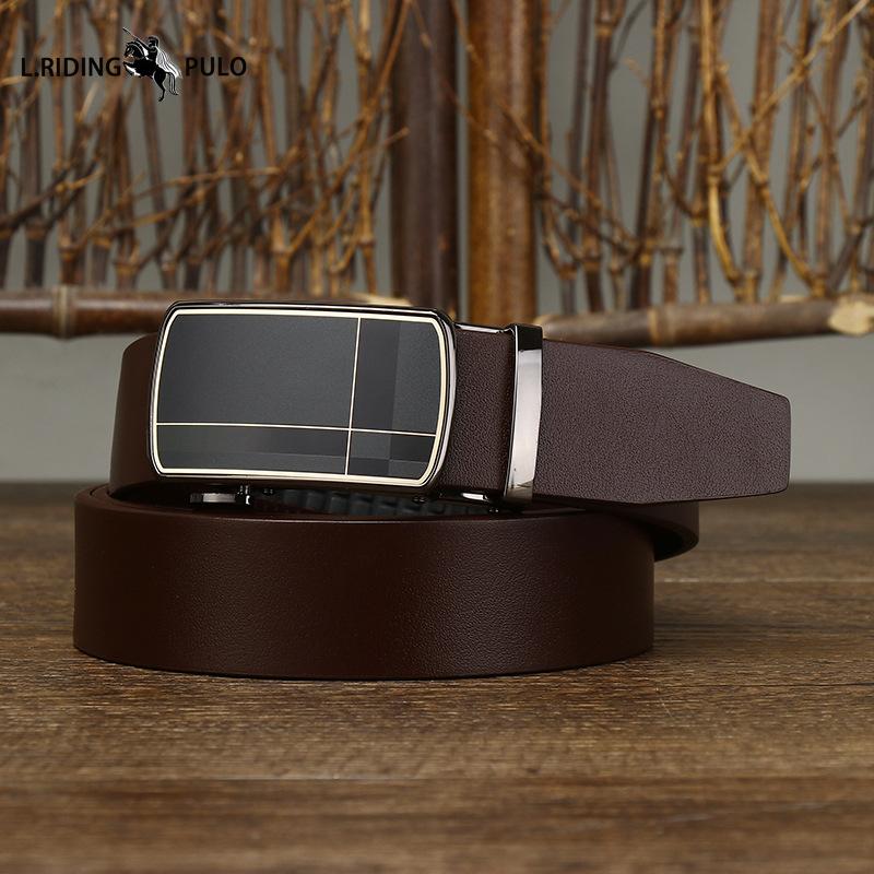 

Ремень мужской из натуральной кожи с автоматической пряжкой, ремень из натуральной кожи, ремень для молодых мужчин, деловой повседневный 125cm