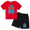 Boys and Girls Summer Fashion Set Cartoon Print T-Shirt and Shorts Casual Two-Piece Outfit
