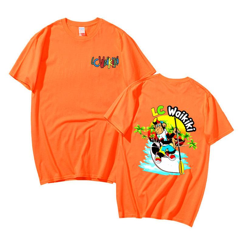 Funny Boating Lc Waikiki Monkey Graphic T-shirt Male Casual Pure Cotton Short Sleeve Men Women Fashion Oversized T Shirts Tops