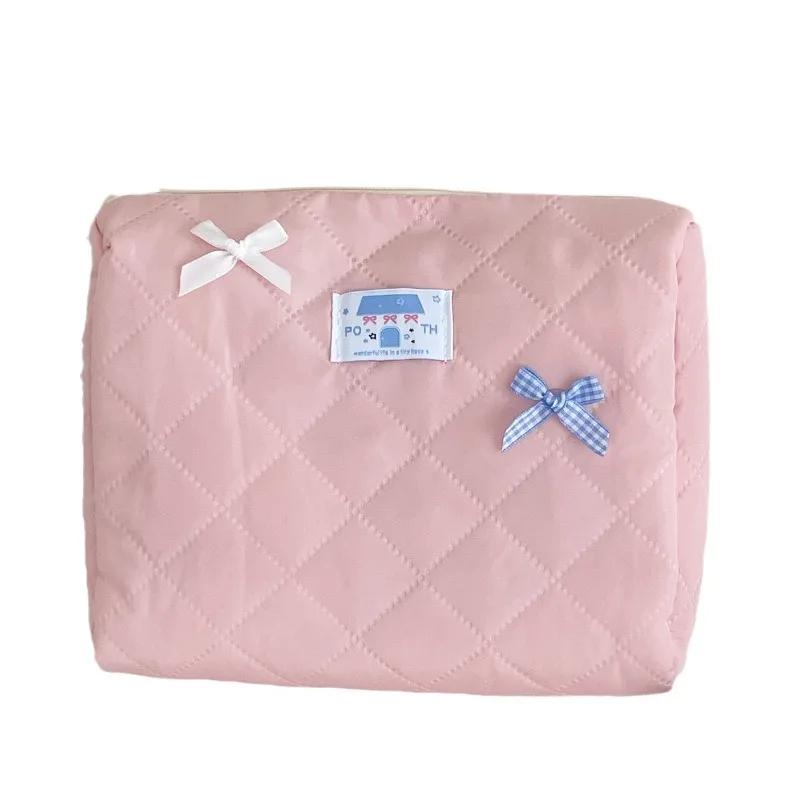 Nová módní motýlí dámská kosmetická taška Tote z bavlny, roztomilá přenosná kosmetická taška na úschovu líčení, čtvercová prošívaná taška na zip