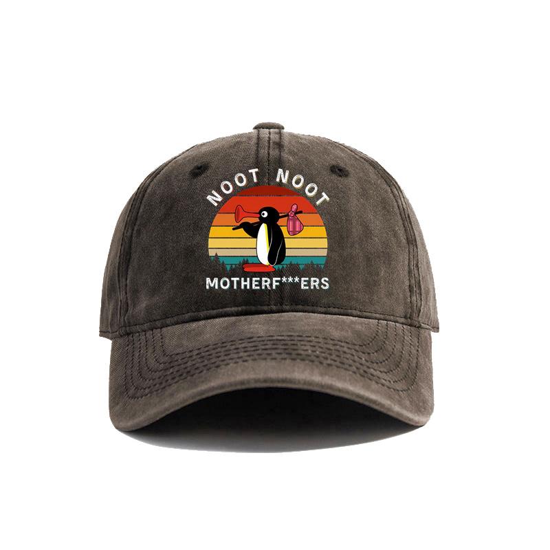 

Noot Noot Pingu Distressed Baseball Cap Cool Men Women Angry Pingu Caps Retro Outdoor Summer Adjustable Gift Penguin Hat