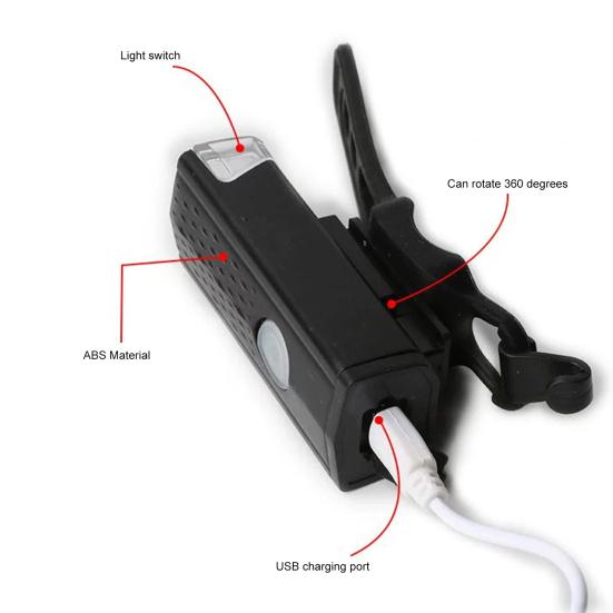 2 st Cykelljus Fram och Bak Set USB Uppladdningsbar Cykellampa med Enknappskontroll Flerläges Ljusstark LED Strålkastare Bakljus Set