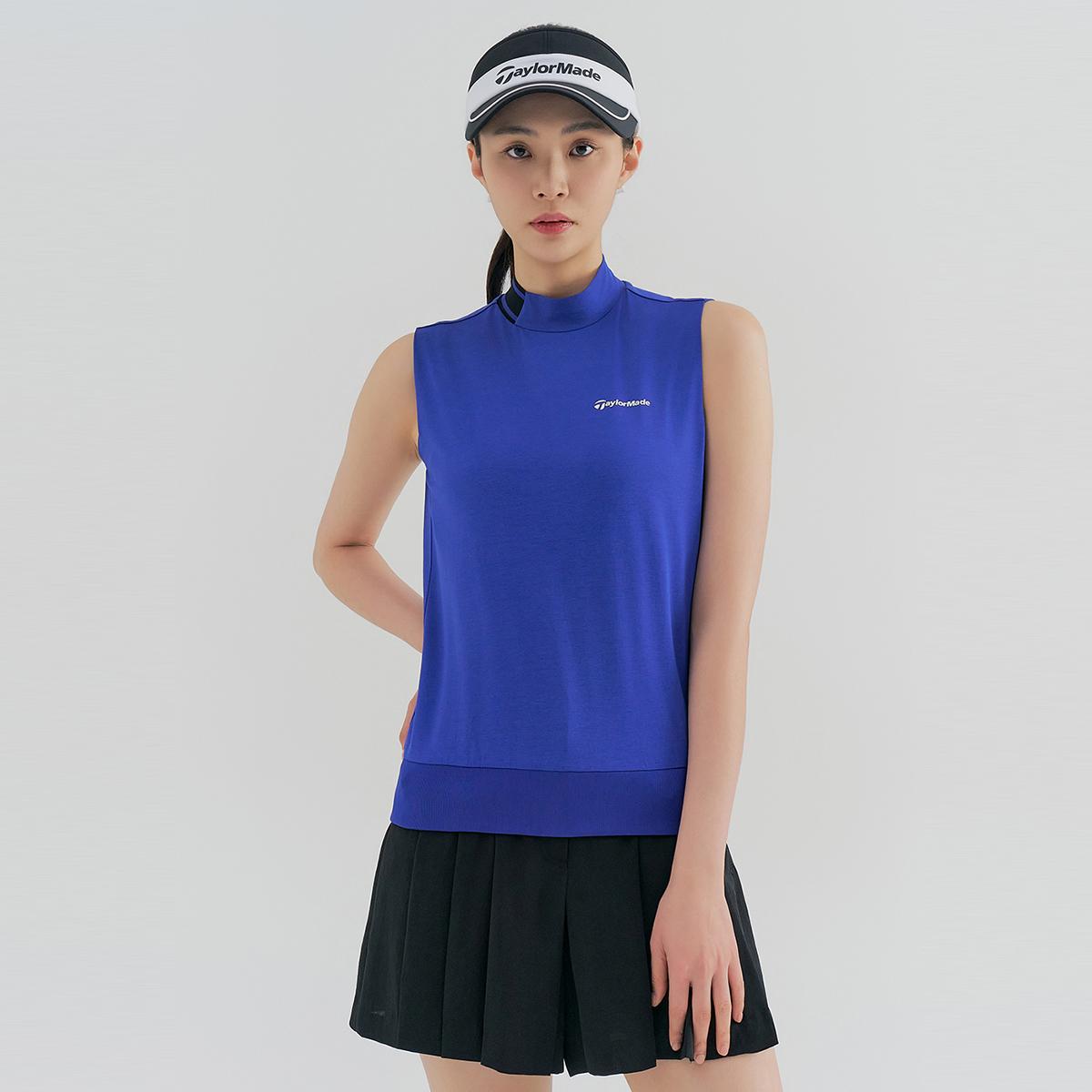 Taylormade Apparel Women S High-Neck Sleeveless T-Shirt Twthn6244-907 Blue/095