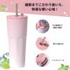 IOLOYU Heat-Resistant, High-Quality Stainless Steel Tumbler with Lid, Spill-Proof, and Straw, Stainless Steel Vacuum Insulated Coffee Tumbler, 700ml L