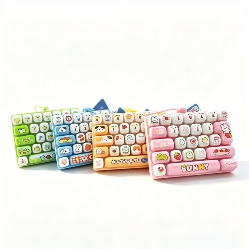 Fun 26-Key Fidget Button Stress Relief Pendant Keychain Cute Decompression Toy Bags Hanging Ornaments