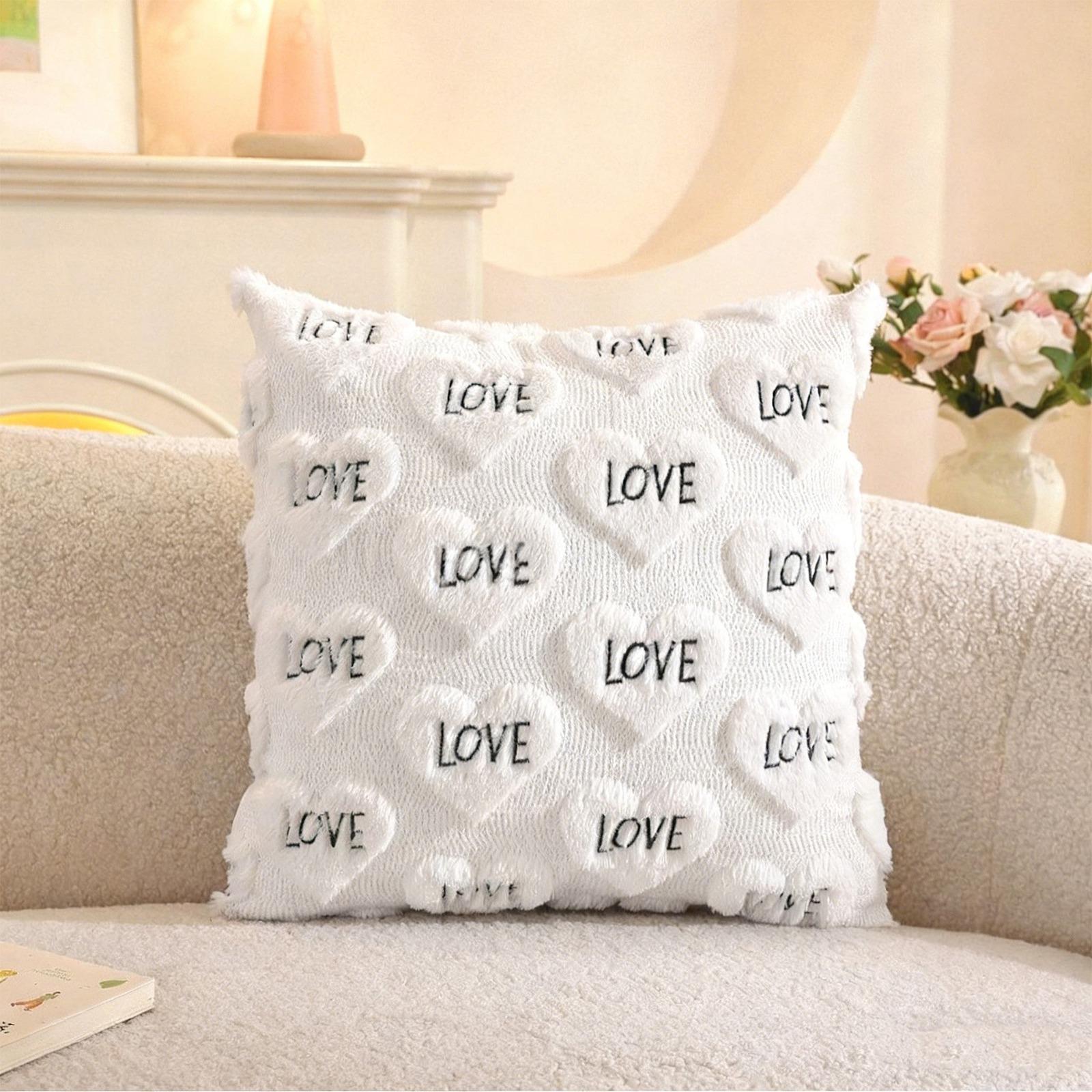 Valentine s Day Home Pillowcase, Plush Sofa, Living Room Bedside Pillowcase (without Pillow Core). One Size белый