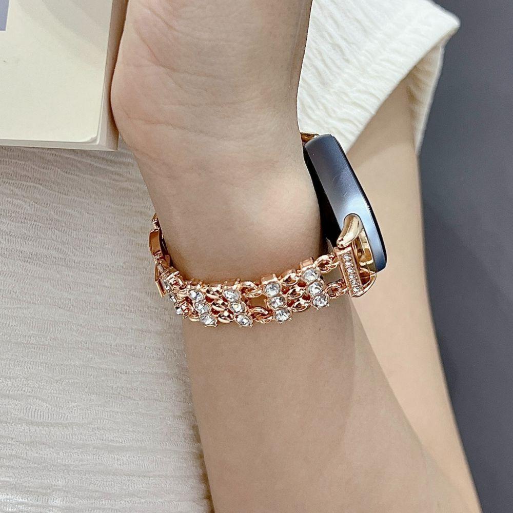 Luxury Diamond Watch Band for Mi Band 8 9 10 Detachable Women Slim Metal Strap for Mi Band 8Pro 9Pro Redmi Watch 4 5 6 Wristband