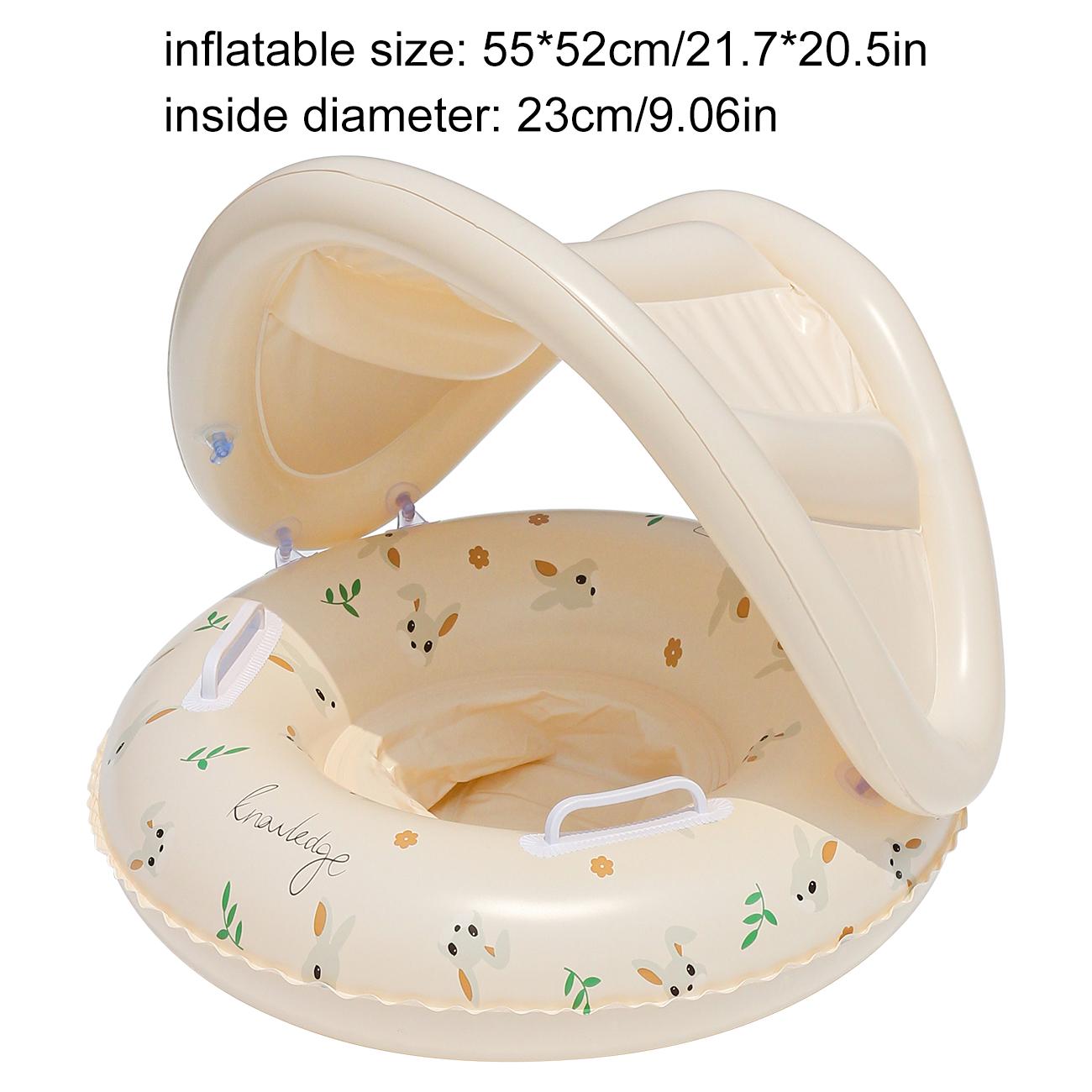 1PC Bear & Rabbit Canopy Arm Float - Thickened Inflatable Pool Float for Summer, Beach & Pool Parties