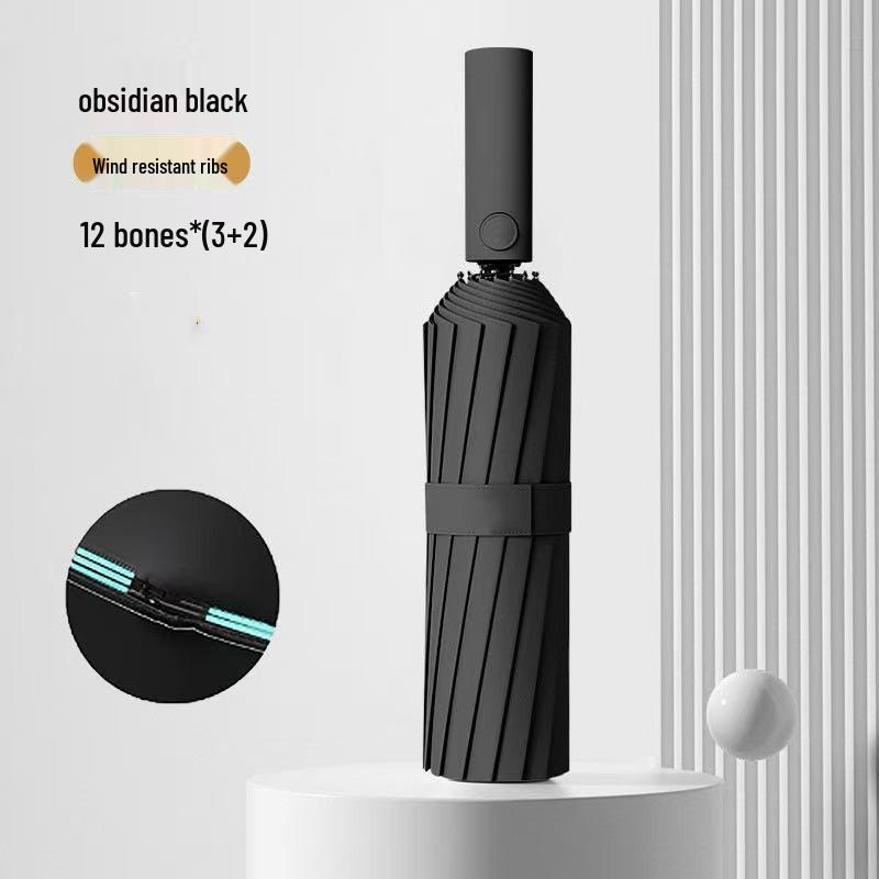 Extra Großer Verstärkter Faltbarer Regenschirm: Automatischer Dual-Use Sonnen- und Regenschirm für Herren