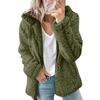 Fleece Coat for Women Oversized Zip Up Hooded Jacket Fuzzy Open Front Hoodie Fall Winter Thermal Outwear