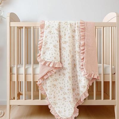 Bomuldsgaze Baby Musselindetæppe Swaddle Tæppe Nyt Blødt Flæse Nyfødt Modtagelsestæppe Indpakning Baby Dreng Pige Barnevognsbetræk