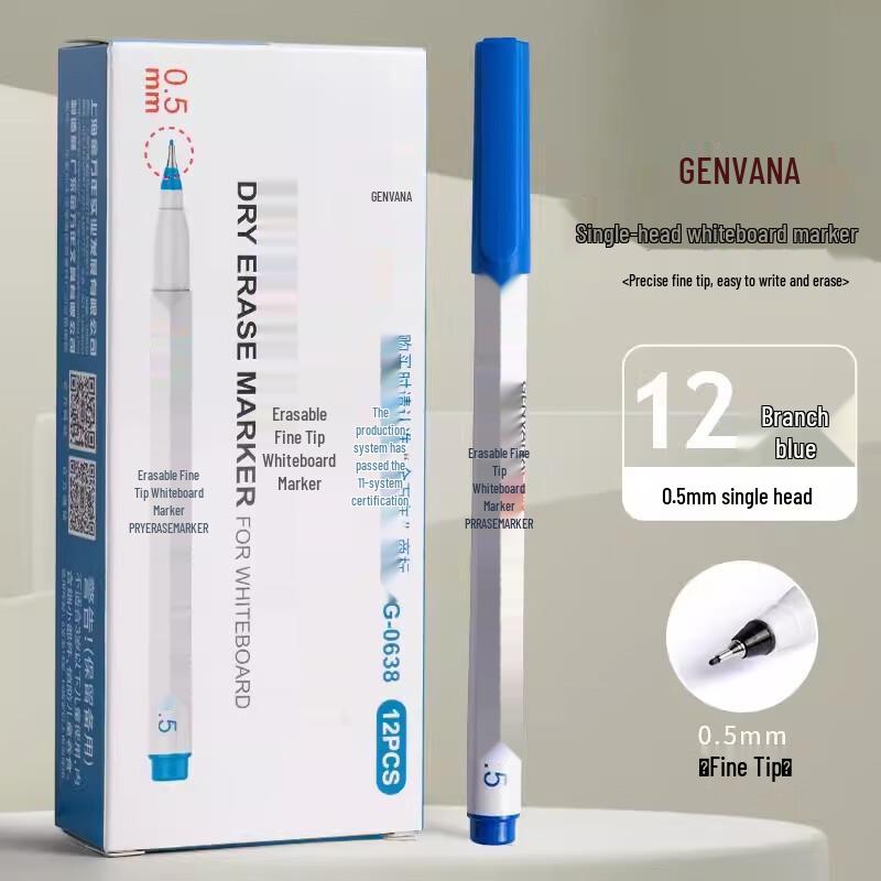 Jinwannian Erasable Fine-Tip Whiteboard Marker Pen синий