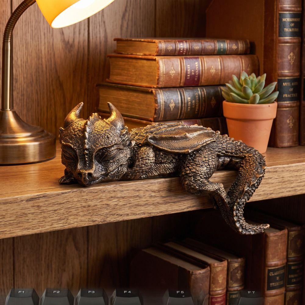 Resin Dragon Sculpture Decoration Bookshelf Ornaments Decorative Desktop Ornament Home Decor