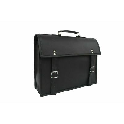 Bag Laptop Satchel Office Shoulder Bags 15" Black Leather Briefcase Messenger