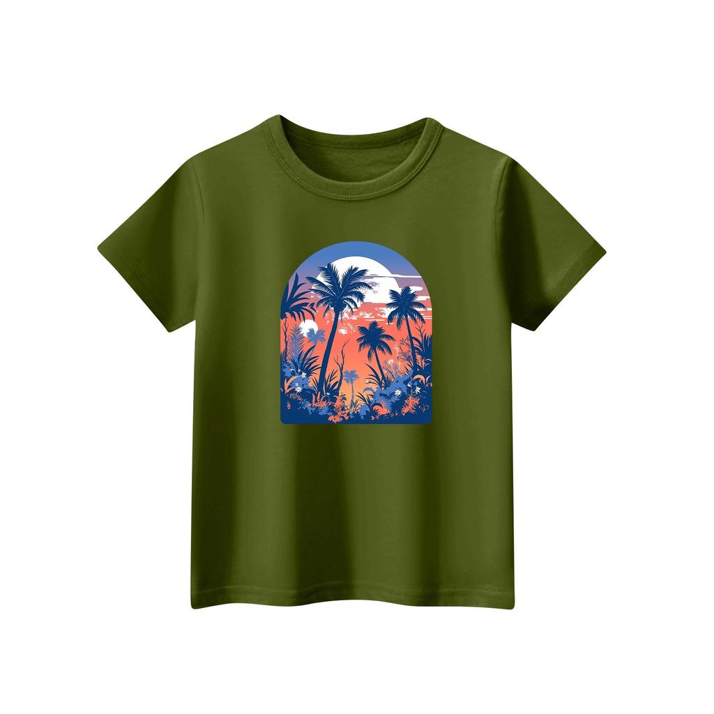 Kleinkind Mädchen Jungen T-Shirts Kinder Top Jungen und Mädchen Bedrucktes Kurzarm T-Shirt