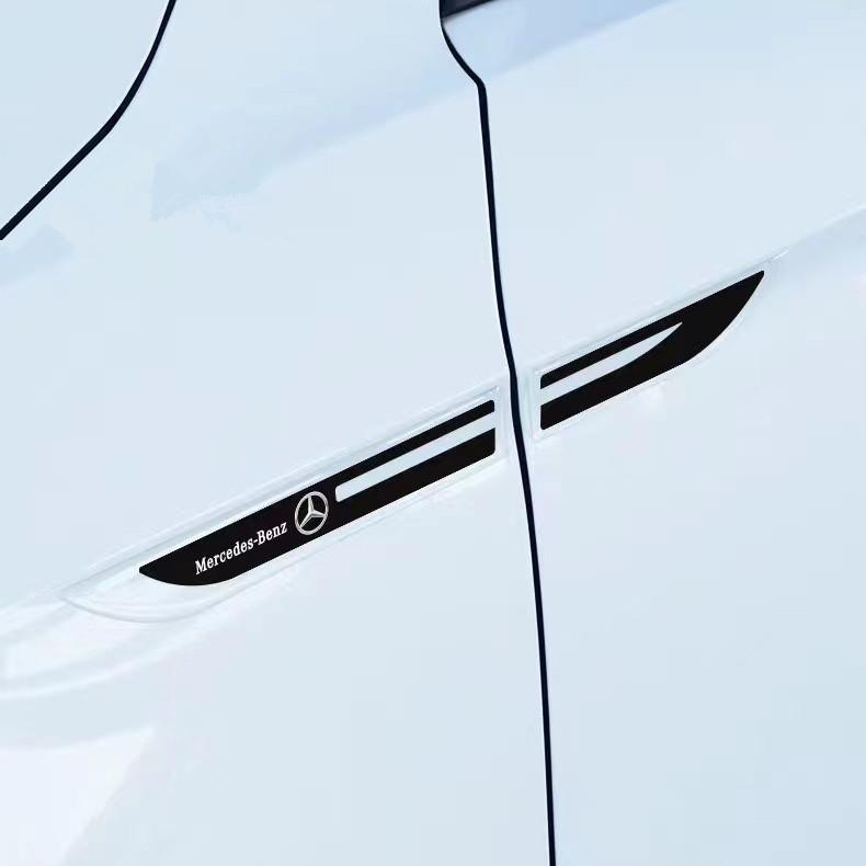 2pcs Epoxy Sticker Car Fender Side Wing Emblem Badge Sticker For Mercedes Benz New B/C/E Class A Class C200L GLC GLK New CLA GLA LL3