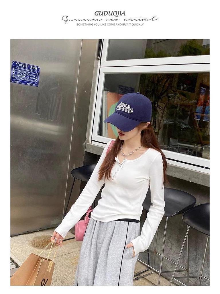 2026 Early Autumn Slimming Long Sleeve T-Shirt for Students