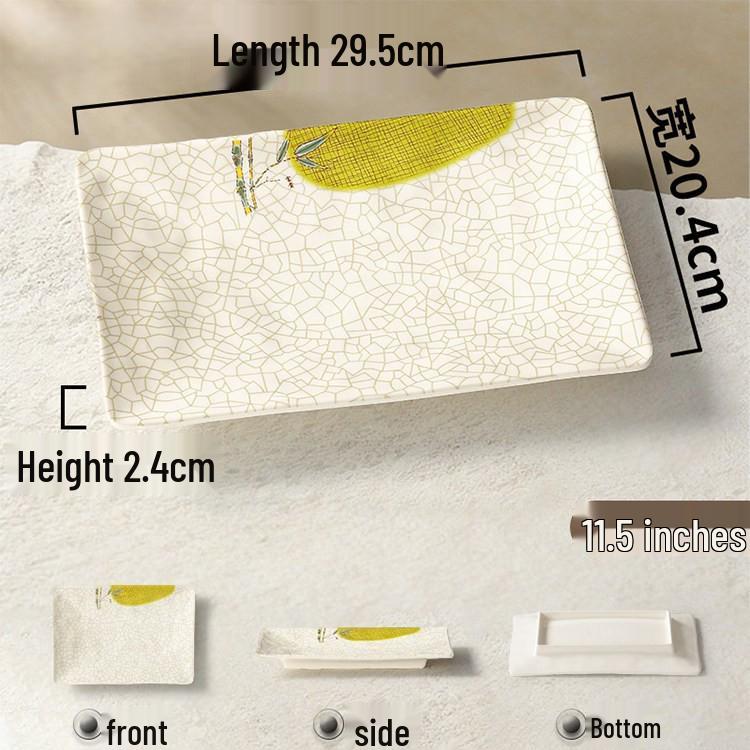 Melamine Rectangular Porcelain-Style Plate for Hot Pot & Side Dishes