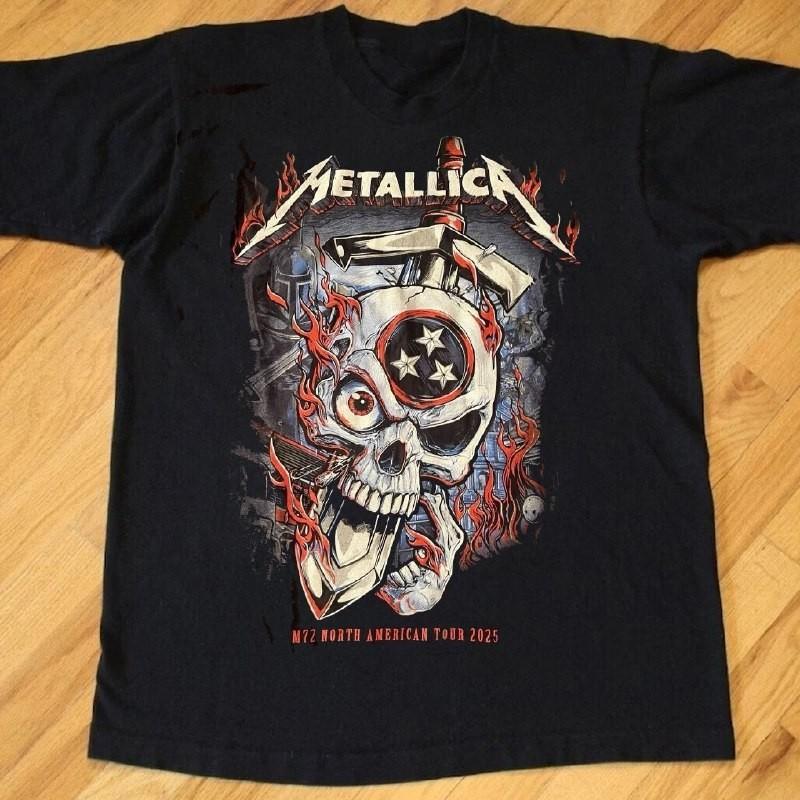 Футболка Metallica 2025 Tour – M72 Nashville Pop-Up Футболка для фанатов Унисекс Унисекс Футболка S