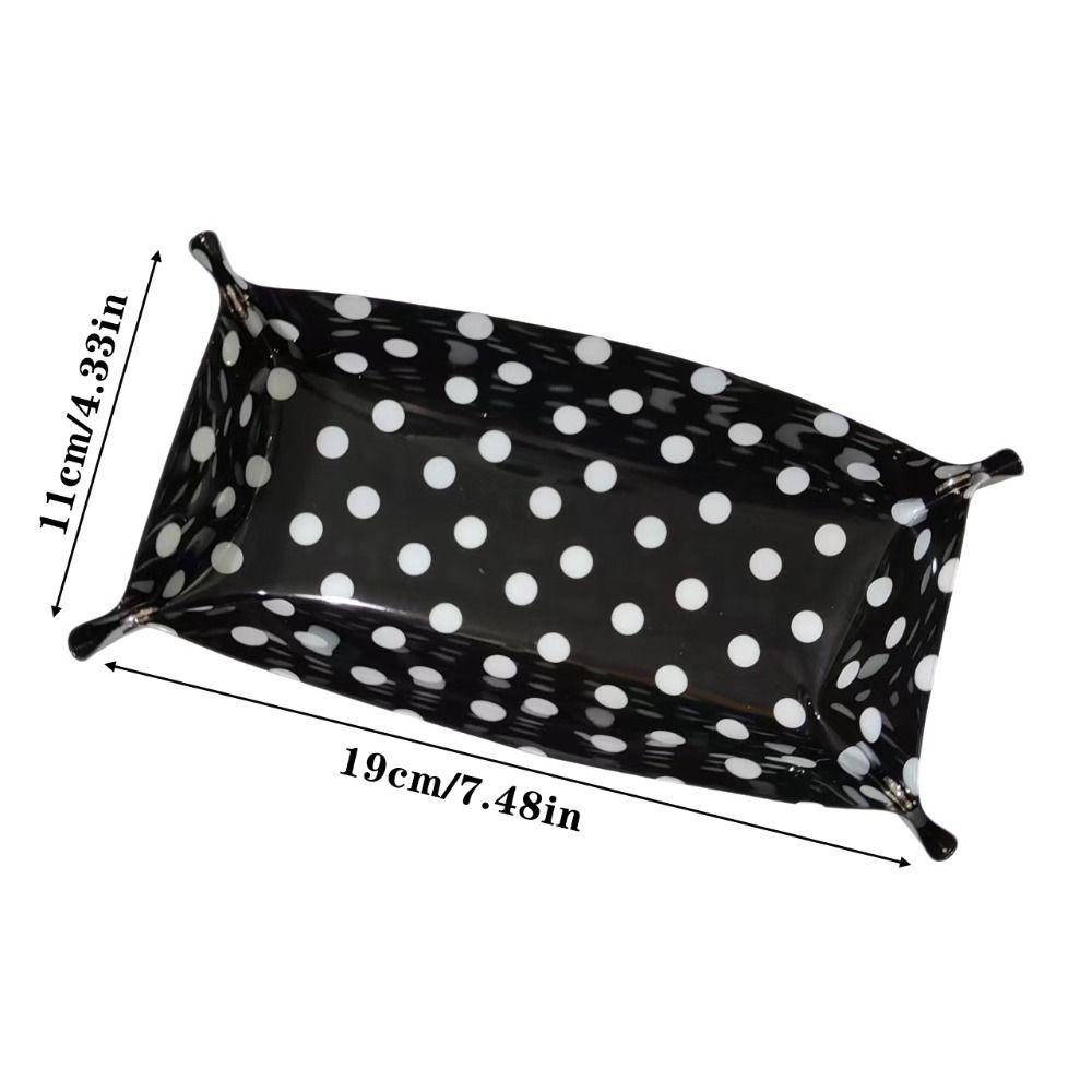 Multi-functional Polka Dot Design Storage Tray Large Capacity Folding Desk Organizer Storage Box Office Study