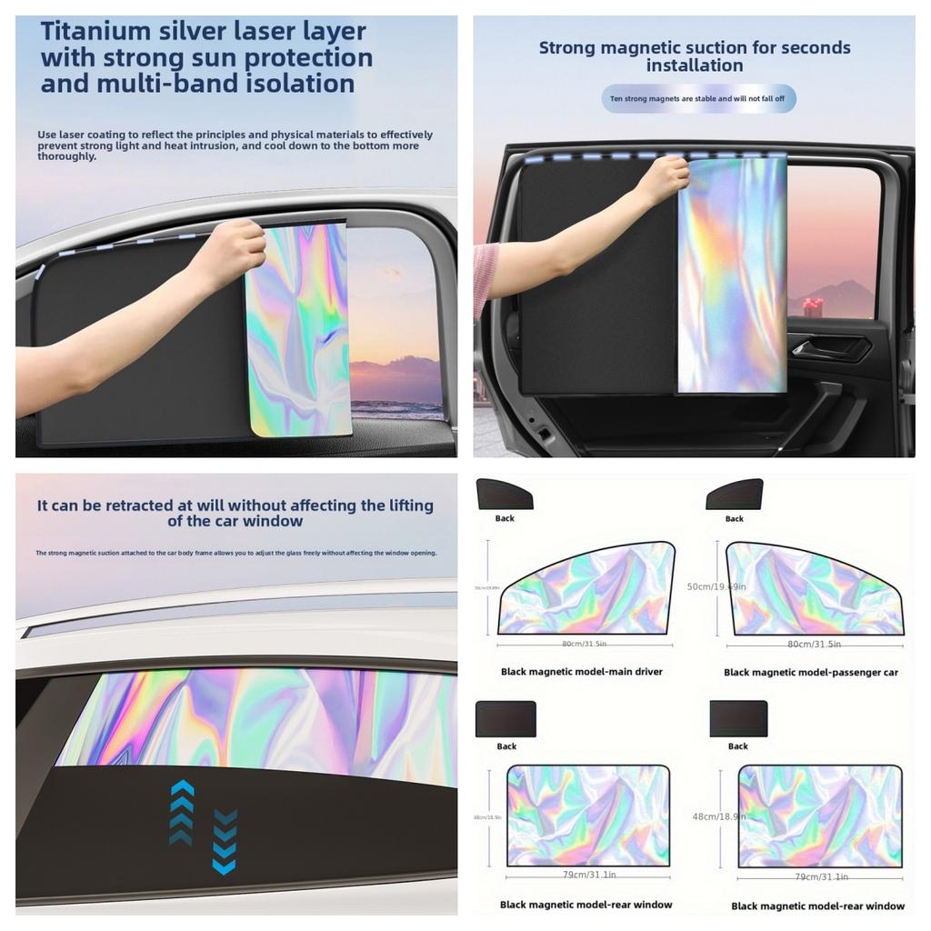 Universelle magnetische Auto-Sonnenschutzfolie Laser-Sonnenschutz Voll-Sonnenschutz Sonnenschutz Isolationsvorhang Allgemeine Automobilvorhangzubehörteile