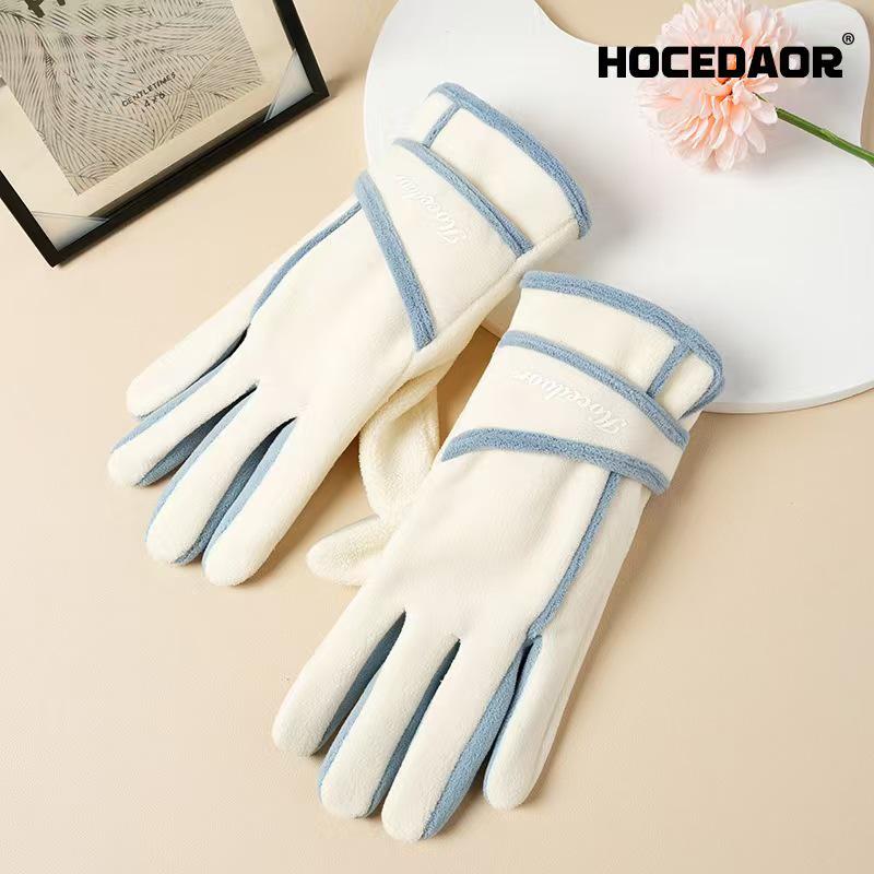 

Женские ветрозащитные перчатки с сенсорным экраном - на бархатной подкладке для зимней езды на велосипеде One Size