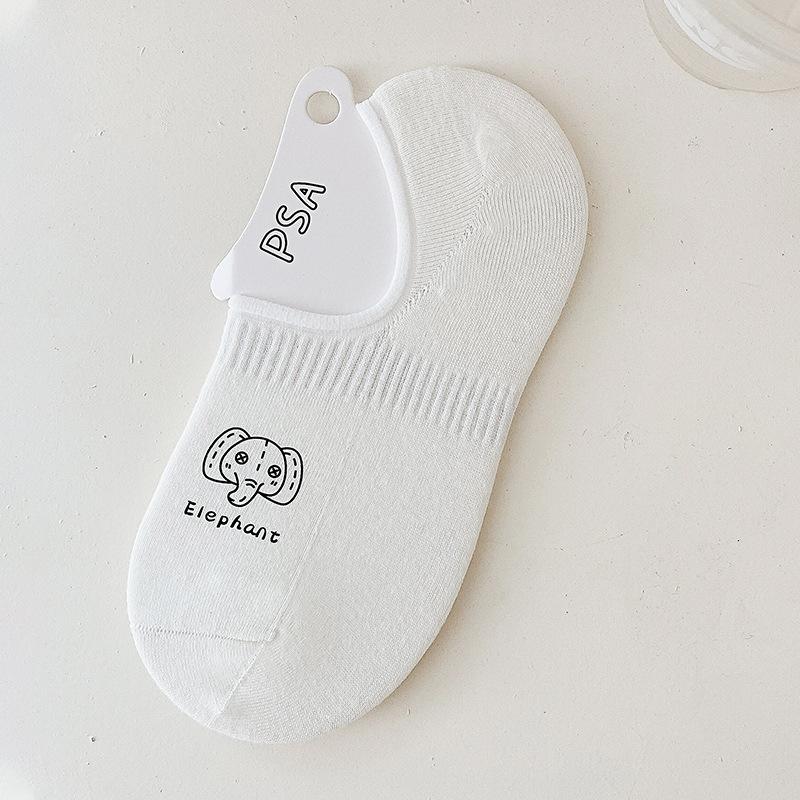 Summer Thin, Shallow-mouthed, Invisible, Non-slip and Cartoon-style Short Socks, Versatile Cotton Socks for Women