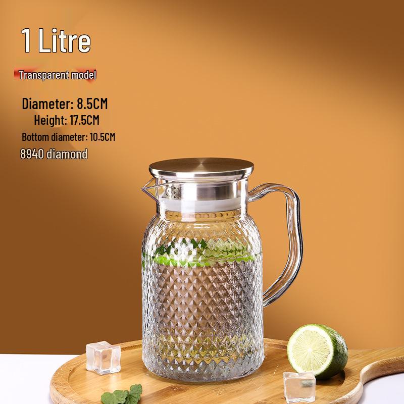 Commercial Cold Water Striped Acrylic Pitcher - Durable and Drop-Proof for Juice, Tea, Water, or Lemonade.