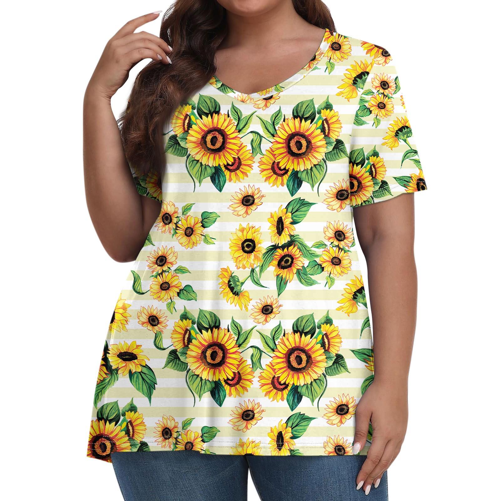 

Женские топы больших размеров, короткие рубашки, повседневная одежда с V-образным вырезом, топы с 3D-принтом, футболки 7XL