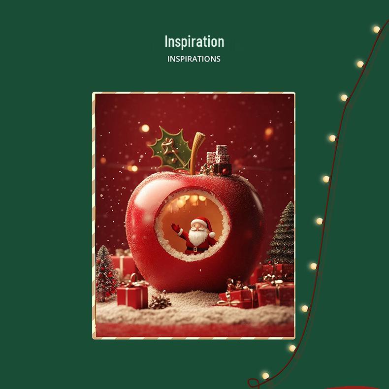 Yinziyun Asymmetrical Christmas Apple Earrings: S925 Sterling Silver Lucky Red Apple Studs