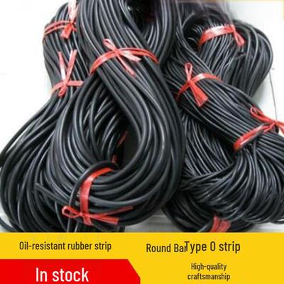 Black Nitrile Oil-Resistant Rubber Cord, 12mm Diameter Circular Sealing Strip