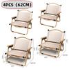4/2/1PCS-khaki Camping Chair Portable Outdoor Chair Aluminum Alloy Wood Grain Folding Chair Camping Equipment Kermit Chair