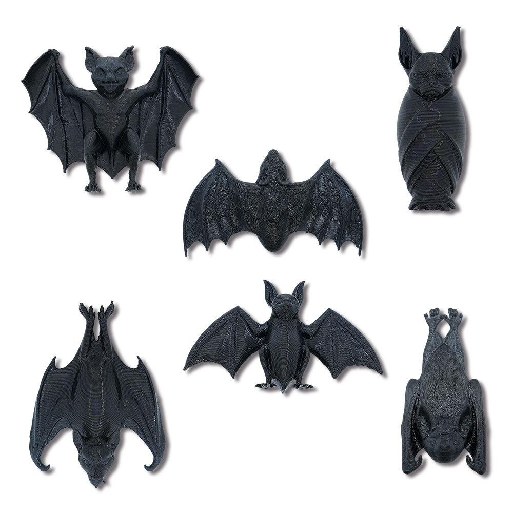4/6PCS Black Halloween Decorations 3D Spider Magnetic Decals Bat Refrigerator Sticker Haunted House