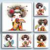 Kit de point de croix Art Broderie complète Fil de coton écologique 11CT Imprimé Geisha