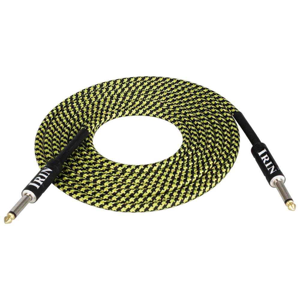 

3M гитарный кабель, цветные аксессуары для струнных инструментов, без шума, аудио, плетеный провод, металлический штекер для электрогитары, баса жёлтый