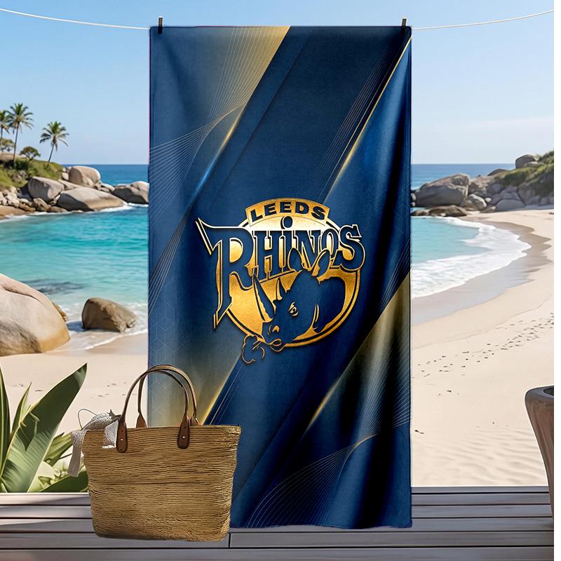 Leeds Rhinos Print Beach Towel Soft Portable Quick?dry Towel For Pool Summer Vacation Outdoor Sport