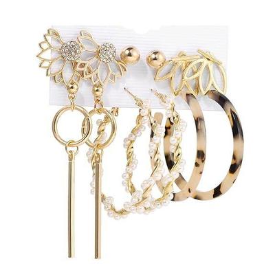 Fashion 6 Pairs Combo Latest Stylish Design Metal Earrings for Women and Girls
