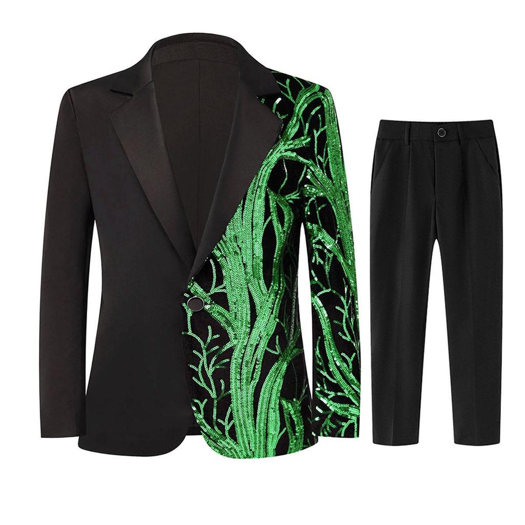 Jungen Glitzer Schimmernder Lässiger Blazer - Trendige Leichte Luxusjacke
