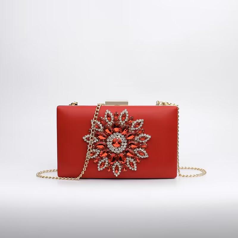 2025 New Designer Women Clutch Bag Wedding Clutch Purse Bridal Evening Crystal Sunflower Handbags Ladies Luxury Crossbody Bags