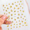 3D Bronzing Laser Silver Irregular Star Nail Decals Metallic Effect Silver Pentagram Nail Decals Adhesive Nail Art Star Stickers