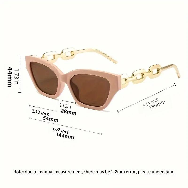 Cat Eye modieuze zonnebrillen voor dames en heren met spiegelglazen en een kettinghanger, perfect voor een zomers strandfeest.