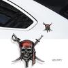 MDLUFY Autoaufkleber 3D Metall Emblem Fluch der Karibik Captain Jack Autoemblem