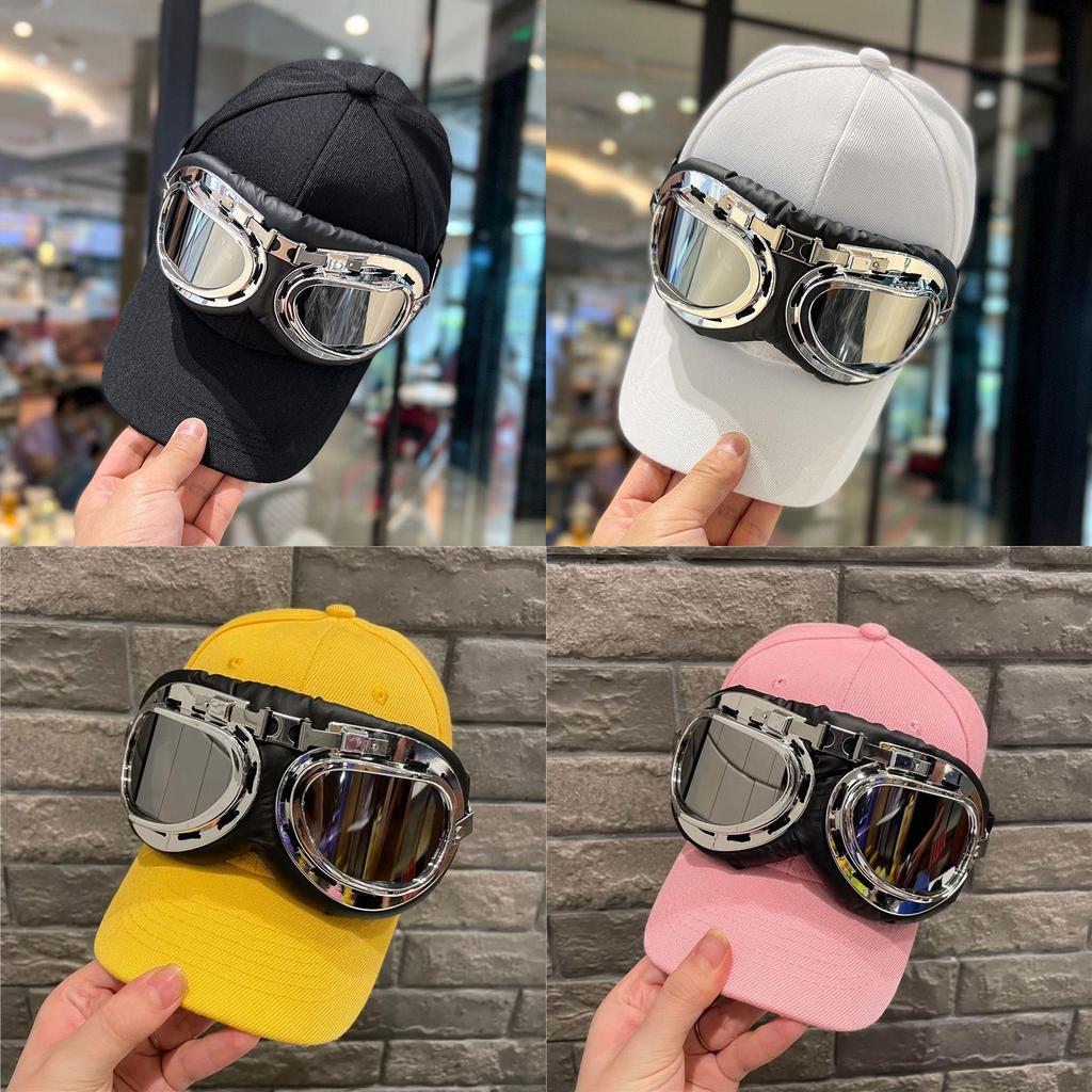 Pilot Hat With Sunglasses For Kids And Adults Windproof Sun Protection Stylish Streetwear
