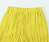 European & American Style Summer Wide Leg Elastic Waist Wrinkle-Effect Pants - Solid Color