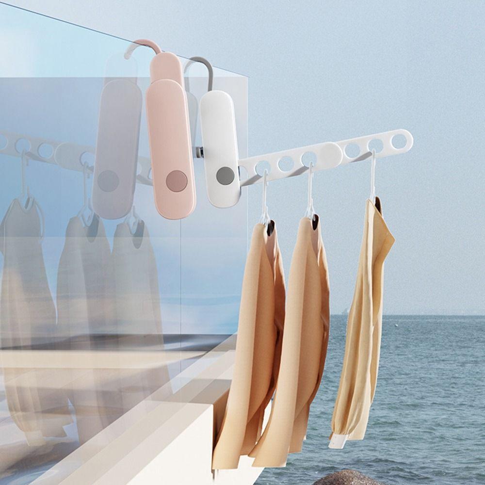 2Pcs Plastic Folding Clothes Hanger Rack 7 Holes Clothes Drying Rack  Hotels