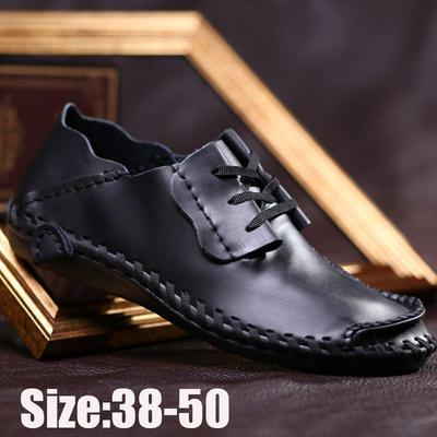38-50 Herrskor Business Casual Äkta Läder Finskor Handgjorda Läderskor