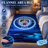 "Tappeto con Logo Manchester City con Sfondo Notturno Oceano Blu" Adatto per l'uso come antiscivolo per soggiorni, camere da letto, divani