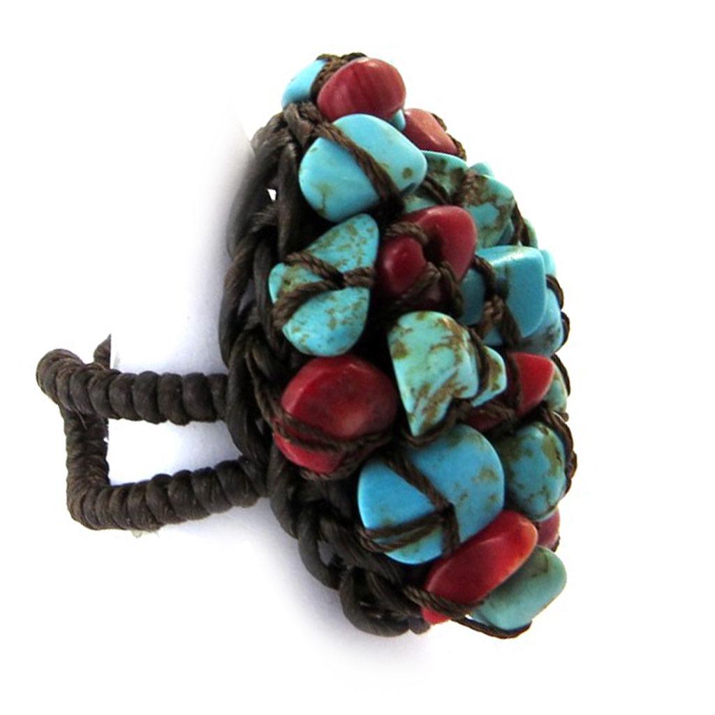 Les Trésors De Lily [N4636] - Red Turquoise 'Mineralia' Ring