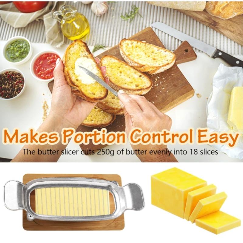 Stainless Steel Wire Cheese Slicer, Multipurpose Handheld Butter Cutter for Block Cheese, Butter,Soft Fruits,and Dishwasher Safe